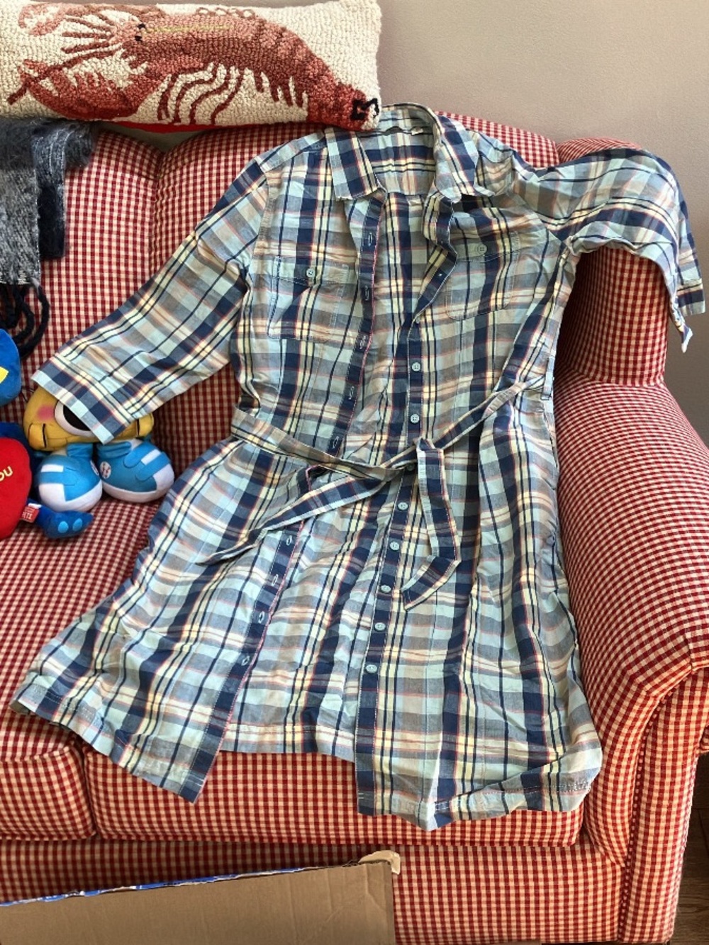 L.L.Bean Flannel Shirt Dress size L